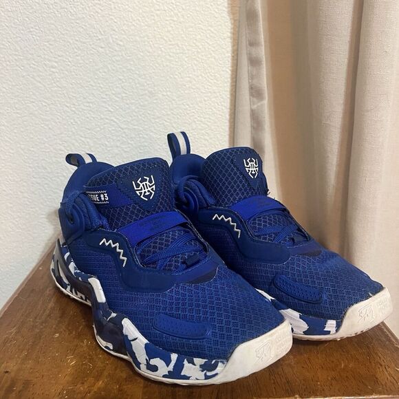 NWOT Adidas D.O.N. Issue 3 Kansas City Jayhawks NCAA Basketball Shoe Blue 5.5 - Picture 2 of 13